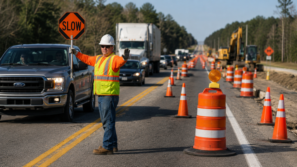 how much does traffic control cost for roadway flagger and SLOW paddle operations