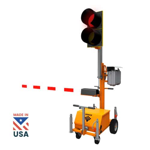 Automated flagger for sale, signal head gate arm control box and base on one unit